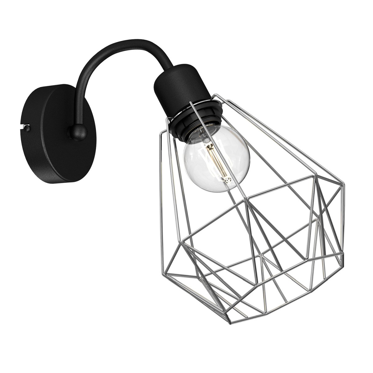 Lampa ścienna ze srebrnym drucianym kloszem LX 0311 z serii BERGEN