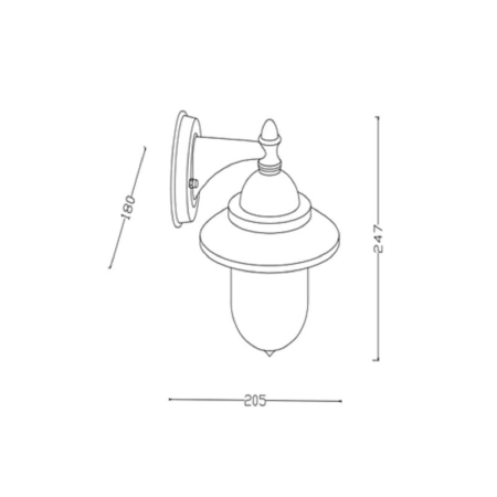 Klasyczna lampa na elewację ABR-KZKGN-C-E27 z serii GARDENA CLASICA - 2