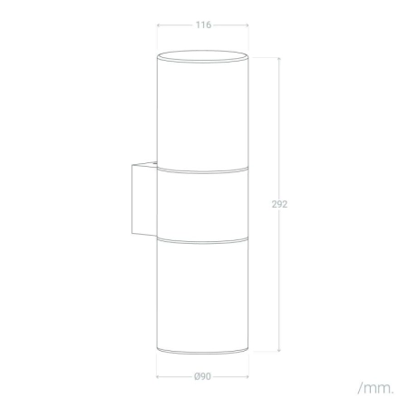 Dwustronna lampa elewacyjna, tuba ABR-KZP-2XE27 z serii GARDENA MODERNO - 4