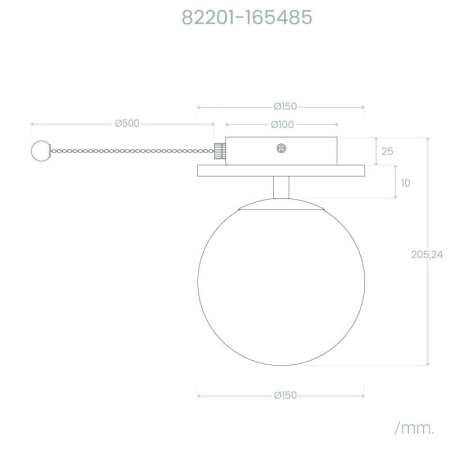 Kulista lampa ścienna do sypialni i salonu ABR-KT-E27 z serii MILANO - 2