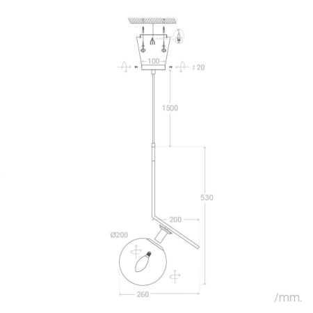 Minimalistyczny, złoty zwis z kloszem ABR-LWKT-E27 z serii MILANO - 2