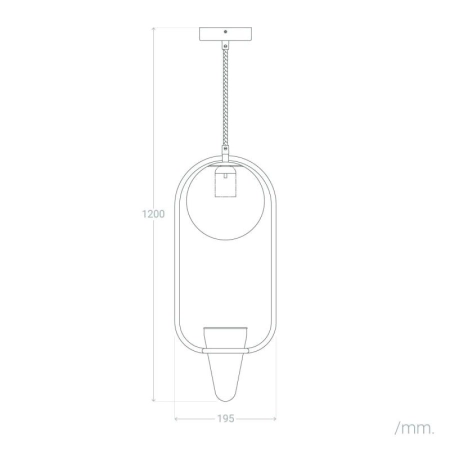 Owalna lampa z miejscem na kwiaty ABR-LWU-E27 z serii MILANO - 2