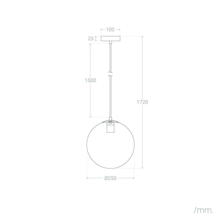 Minimalistyczna, kulista lampa wisząca ABR-LWL-E27 z serii LAZUR - 2