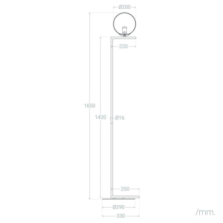 Minimalistyczna, złota lampa podłogowa ABR-LSHH-E27 z serii HOME - 2