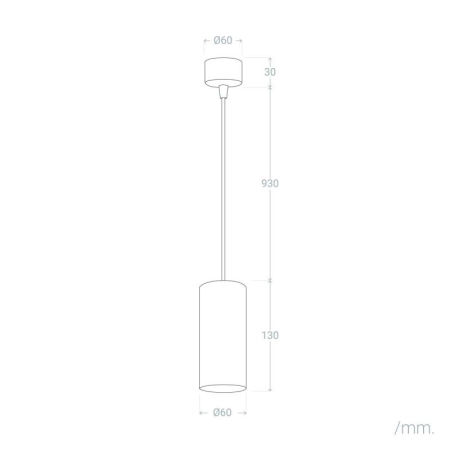 Minimalistyczna lampa wisząca, czarna tuba ABR-ZSC-GU10 z serii ECHO - 6