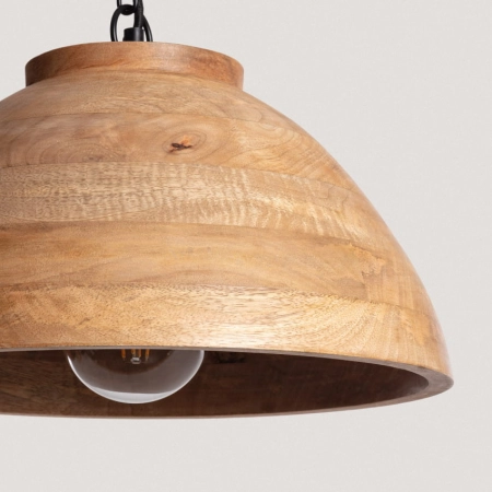 Lampa wisząca z drewnianym abażurem ABR-NLW35-BH-E27 z serii BOHO