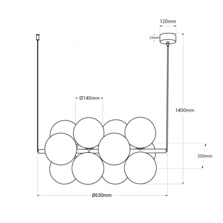 Efektowna lampa wisząca z brązowymi kulami ABR-GRAPPA-H-B z serii VINO - 8