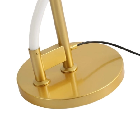 Ozdobna, złota lampa stojąca LED ABR-EOS-G-30W z serii SPIRALI