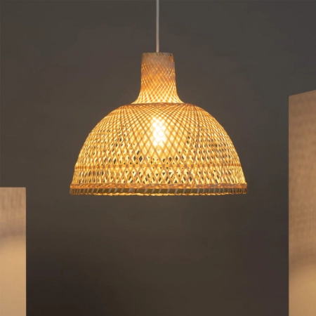 Rustykalna lampa z plecionym abażurem ABR-NLW29-BH-E27 z serii BOHO