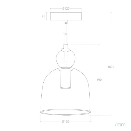 Lampa wisząca z bursztynowym kloszem ABR-KOLO1-A z serii KOLORENO - 6