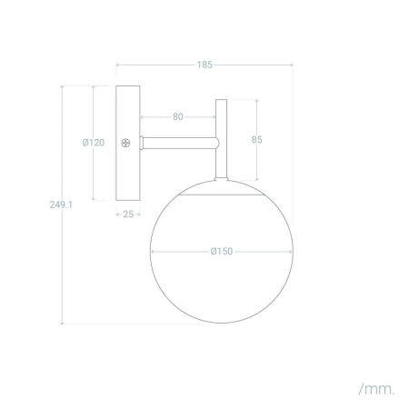 Efektowna lampa ścienna do salonu ABR-SKS-E14 z serii SFERO - 7