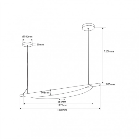 Wyjątkowa, podłużna lampa wisząca LED do jadalni ABR-LWJ-28W z serii INNE - 10