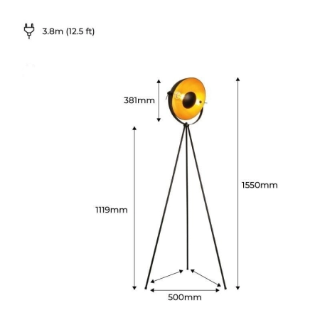 Lampa podłogowa w kolorze szarym, kopuła ABR-LPV-G z serii VERSALI - 5