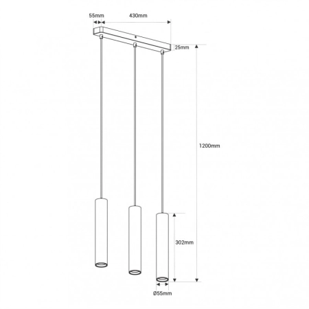 Czarna lampa wisząca, belka z wąskimi tubami ABR-ZLW3T-C z serii SPOTI - 11