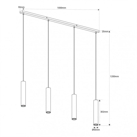 Lampa wisząca nad wyspę kuchenną ABR-ZLW4T-Z z serii SPOTI - 10