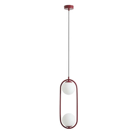Dwupunktowa, czerwona lampa wisząca do kuchni 1086H15 z serii RIVA