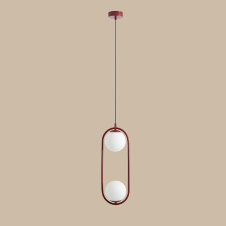 Dwupunktowa, czerwona lampa wisząca do kuchni 1086H15 z serii RIVA 3