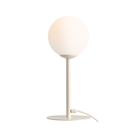 Prosta, kremowa lampka stołowa z kloszem 1080B9 z serii PINNE