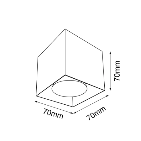 Biały spot w kształcie kwadratu 7x7cm ANT 1075 z serii CAGE - wymiary