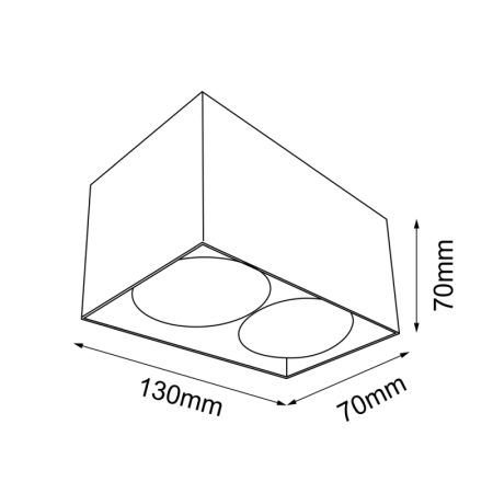 Box natynkowy na dwie żarówki GU10 13x7cm ANT 1077 z serii CAGE - wymiary