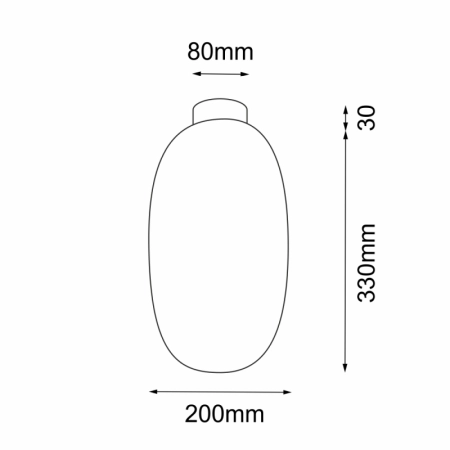 Pojedyncza lampa sufitowa z ozdobnym kloszem ANT 1093 z serii TANPO - wymiary