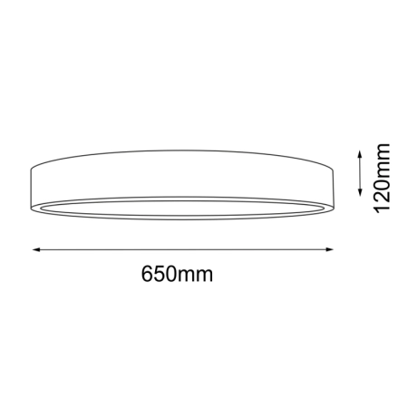 Klasyczny plafon z czarną ramką ⌀65cm ANT 1156 z serii BUNGO - wymiary