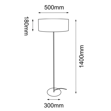 Ponadczasowa lampa podłogowa do sypialni ANT 2018 z serii LAMEGO - wymiary