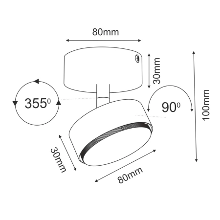 Punktowy kinkiet reflektor do salonu ⌀10cm GX53 ANT 2291 z serii DROP MOVE
