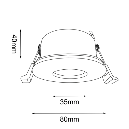 Biała, okrągła lampa wpustowa, gwint GU10 ANT 3027 z serii CHITO - wymiary