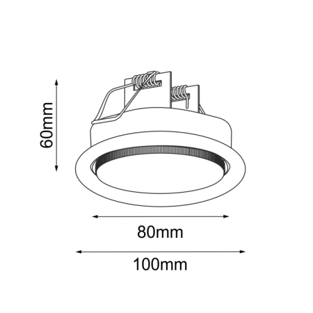 Wpuszczana, okrągła lampa na żarówkę GX53 ANT 3028 z serii DROP - wymiary