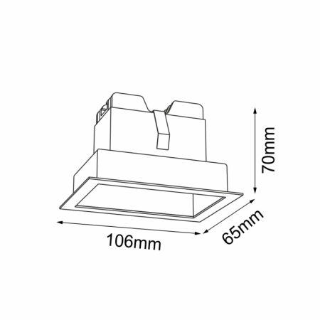 Lampa wpuszczana, ciepłe światło LED 4W 3000K ANT 3044 z serii A-GLARE - wymiary