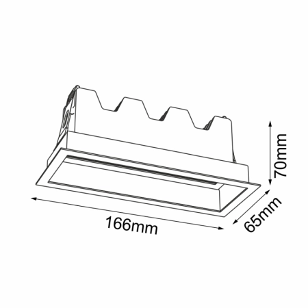 Podtynkowa lampa ze światłem LED 10W 3000K ANT 3048 z serii A-GLARE - wymiary