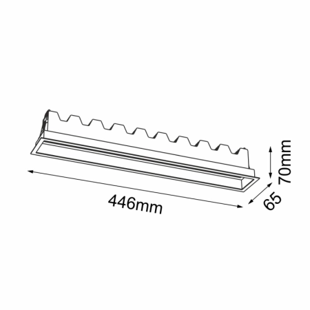 Szeroka listwa podtynkowa LED 30W 3000K ANT 3056 z serii A-GLARE - wymiary