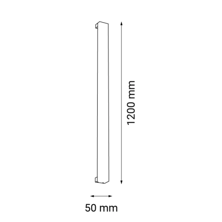 Ledowa lampa ścienna w formie listwy 120cm 3000K ANT 4015 z serii HOSO - wymiary