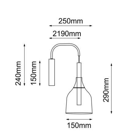 Stylowa lampa ścienna do salonu i sypialni ANT 4020 z serii BOTOR - wymiary