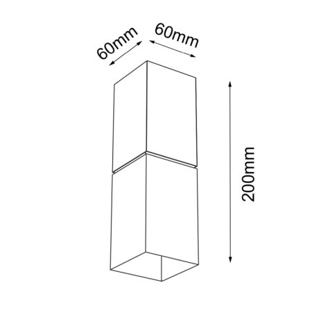 Prostokątna lampa ścienna geometryczny kinkiet ANT 4408 z serii NEMURO - wymiary