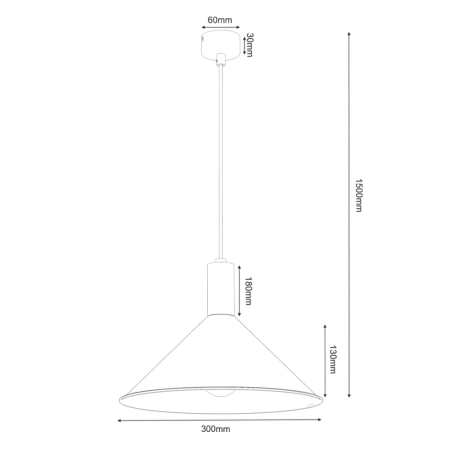 Klasyczna lampa wisząca ze stożkowym abażurem ANT 5004 z serii ERTO P