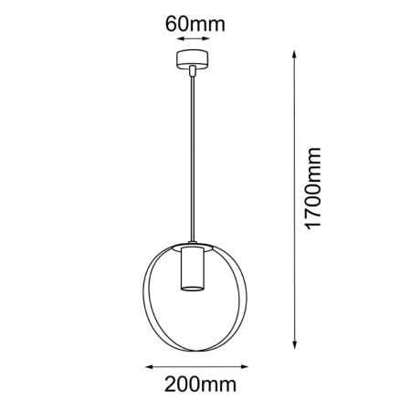 Minimalistyczna lampa wisząca GU10 ⌀20cm ANT 5041 z serii ORTIGA - wymiary