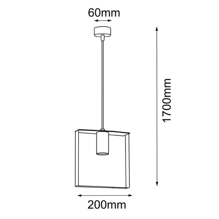 Minimalistyczna lampa wisząca GU10 20x20cm ANT 5045 z serii ORTIGA - wymiary