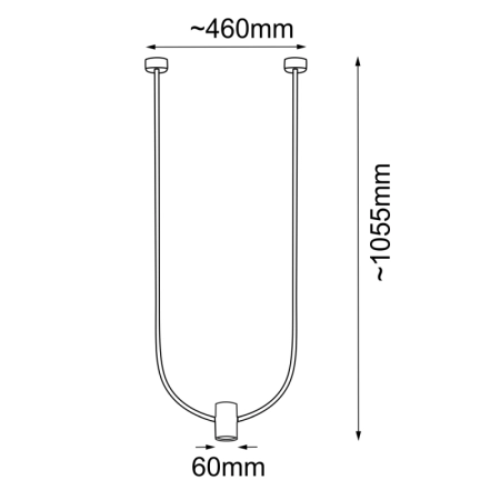 Efektowna, pojedyncza lampa wisząca ANT 5080 z serii NO. C - wymiary