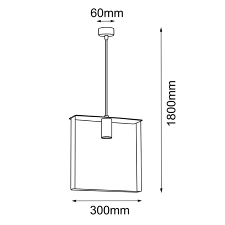 Nowoczesna, prosta lampa wisząca 30x30cm ANT 5154 z serii ORTIGA - wymiary