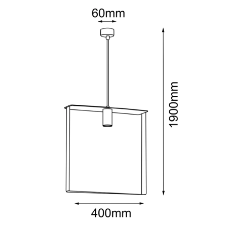 Lampa wisząca o prostym kształcie 40x40cm ANT 5155 z serii ORTIGA - wymiary