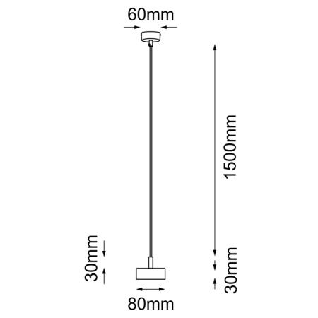 Czarna lampa wisząca na jedną żarówkę GX53 ANT 5163 z serii NO. MINI - wymiary