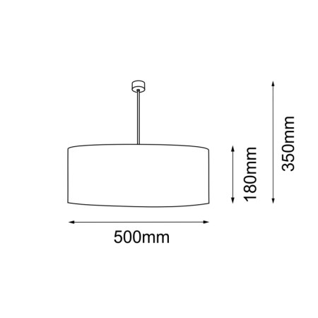 Pojedyncza lampa wisząca z dużym abażurem ANT 5186 z serii LAMEGO - wymiary