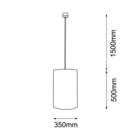 Minimalistyczna, abażurowa lampa wisząca ANT 5189 z serii LAMEGO - wymiary