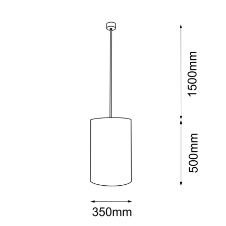 Lampa wisząca z rustykalnym, jutowym abażurem ANT 5193 z serii LAMEGO - wymiary