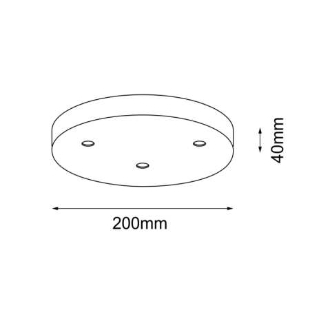 Puszka łącząca trzy lampy ANT 5199 z serii NO. C - wymiary