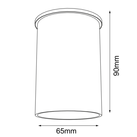 Downlight z nieruchomym światłem GU10 ANT 7008 z serii ARIDA - wymiary