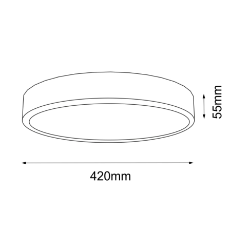 Ledowy plafon w białym kolorze ⌀42cm 3000K ANT 7173 z serii NOMI - wymiary