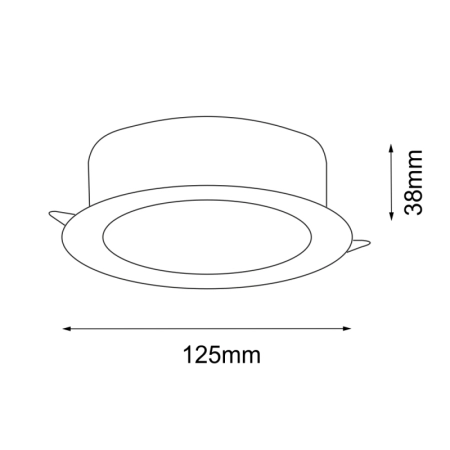 Ledowe oczko podtynkowe IP44 3000K ANT 7726 z serii TOTTORI - wymiary